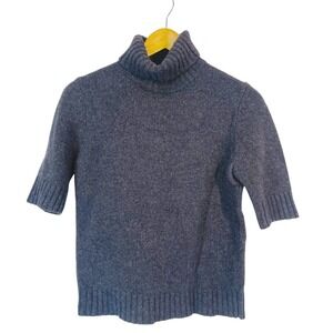 Ralph Lauren Wool Cashmere Blend Sweater Women's M Short Sleeve Turtleneck Brown